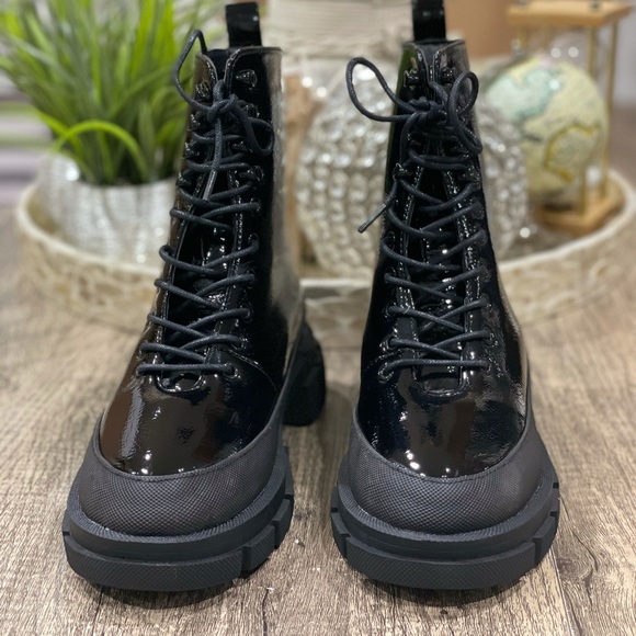 🆕 Chunky Sole Moto Biker Boots 90s Style Y2K Platform Fashion Combat - Picture 10 of 14